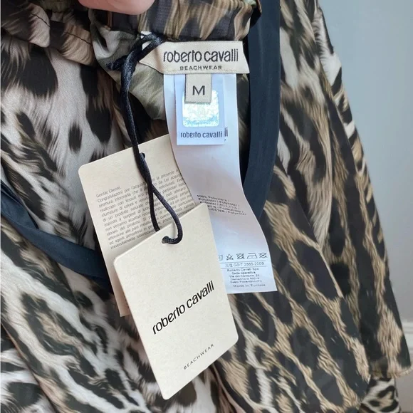 NEW ROBERTO CAVALLI BEACHWEAR GHEPARDPRINT SKIRT IN XS M NWT - Picture 7 of 7